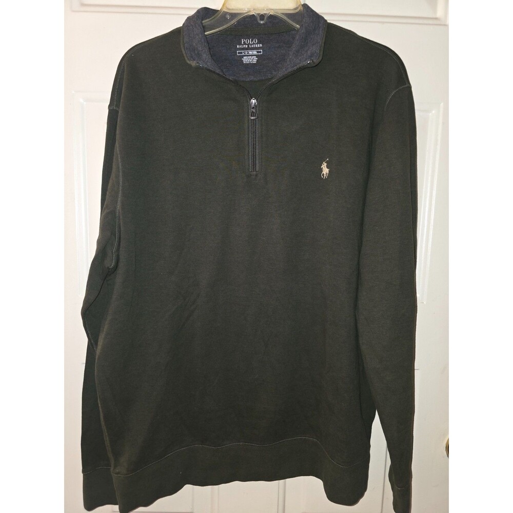 Polo Ralph Lauren Green 1/4 Zip Mock Neck Solid Sweatshirt Men’s Large